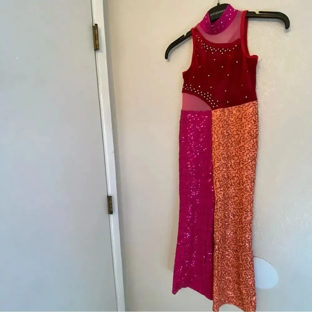 WEISSMAN Elite Dance Costume wide leg unitard Let's Groove 16752 contemporary MC